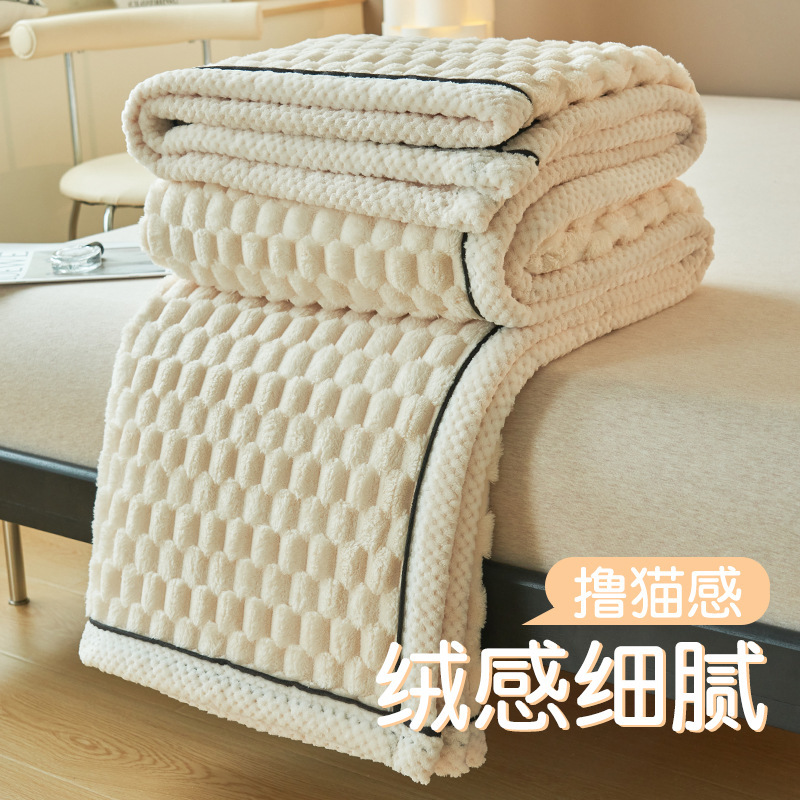 Invierno de clase A dorado mantas de lana de una sola capa dormitorio de lana de lana de doble cara más gruesa mantas de lana de doble cara más cálidas