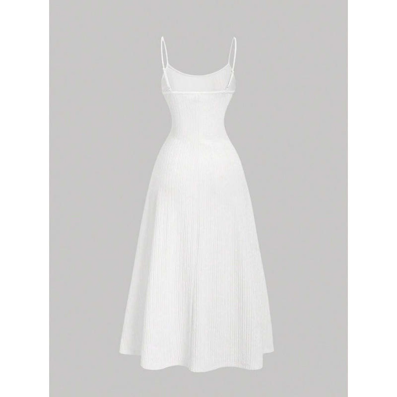 2025 comercio exterior mujeres vestidos 1pc damas romántico pliegue ajustable correa de hombro delgada vestido