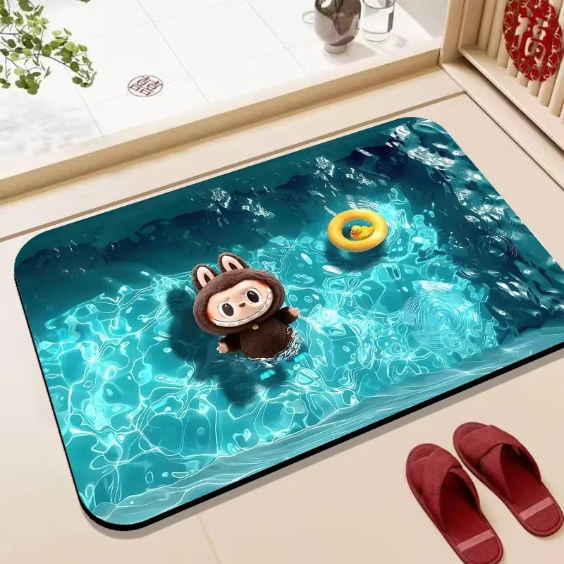 labubu拉布布泳池派对浴室地垫洗手间吸水防滑脚垫卫生间速干门垫|undefined