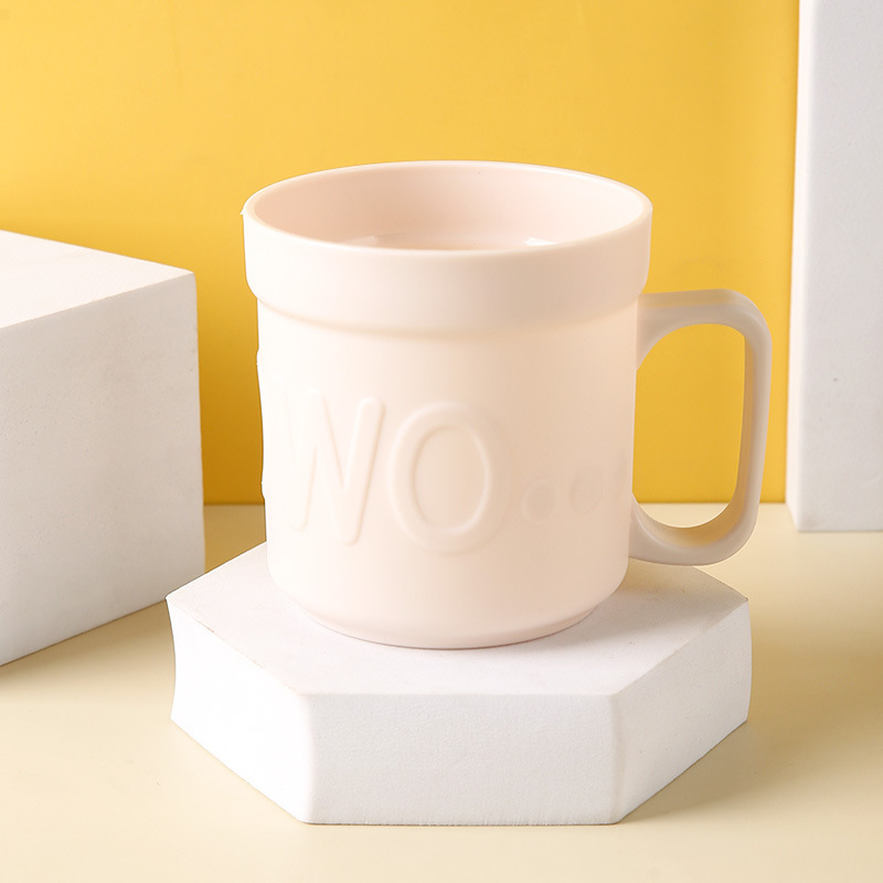 Carta tridimensional engrosada enjuague bucal Copa con mango inodoro doméstico taza de cepillo de dientes con mango lavar boca redonda taza de cepillo de dientes