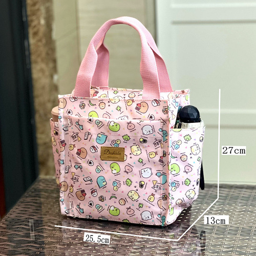 New waterproof and oil-proof with water cup and umbrella position for students to go to work portable lunch box bag lunch bag hand-carrying mommy bag