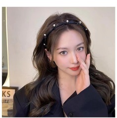 French elegance pearl hair clip for women, summer versatile head accessory, retro high-end, outdoor vlogger minimalist thin hair clip