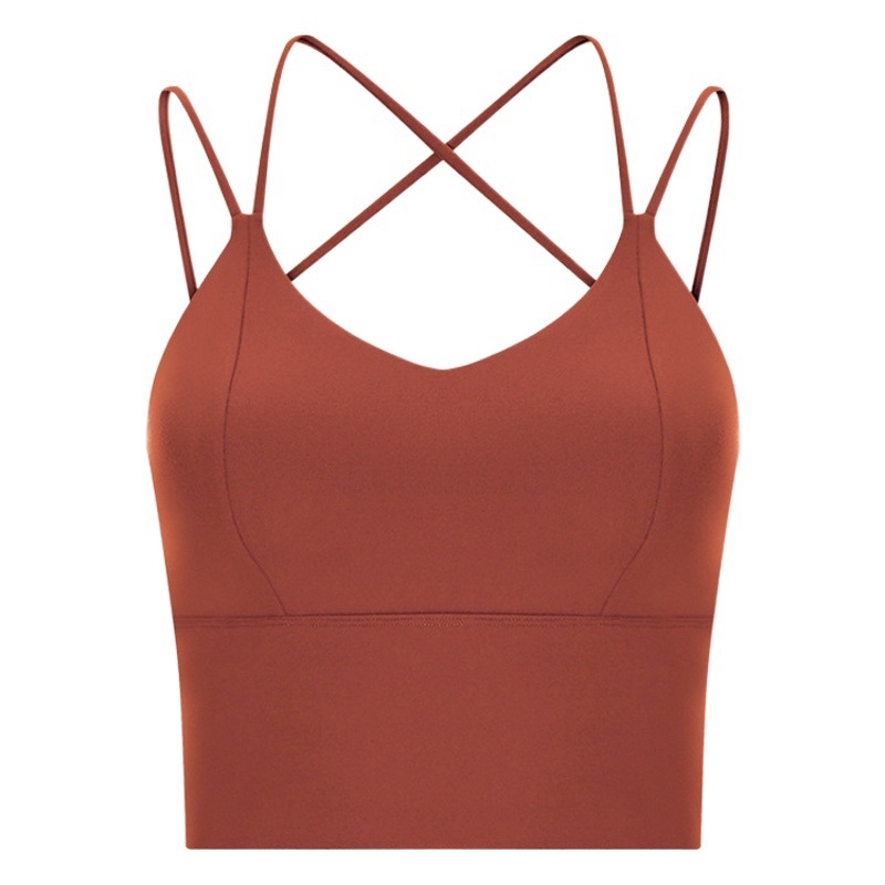Ropa interior deportiva europea y americana de las mujeres de primavera y verano a prueba de golpes push-up yoga chaleco running fitness sujetador exterior belleza sujetador trasero