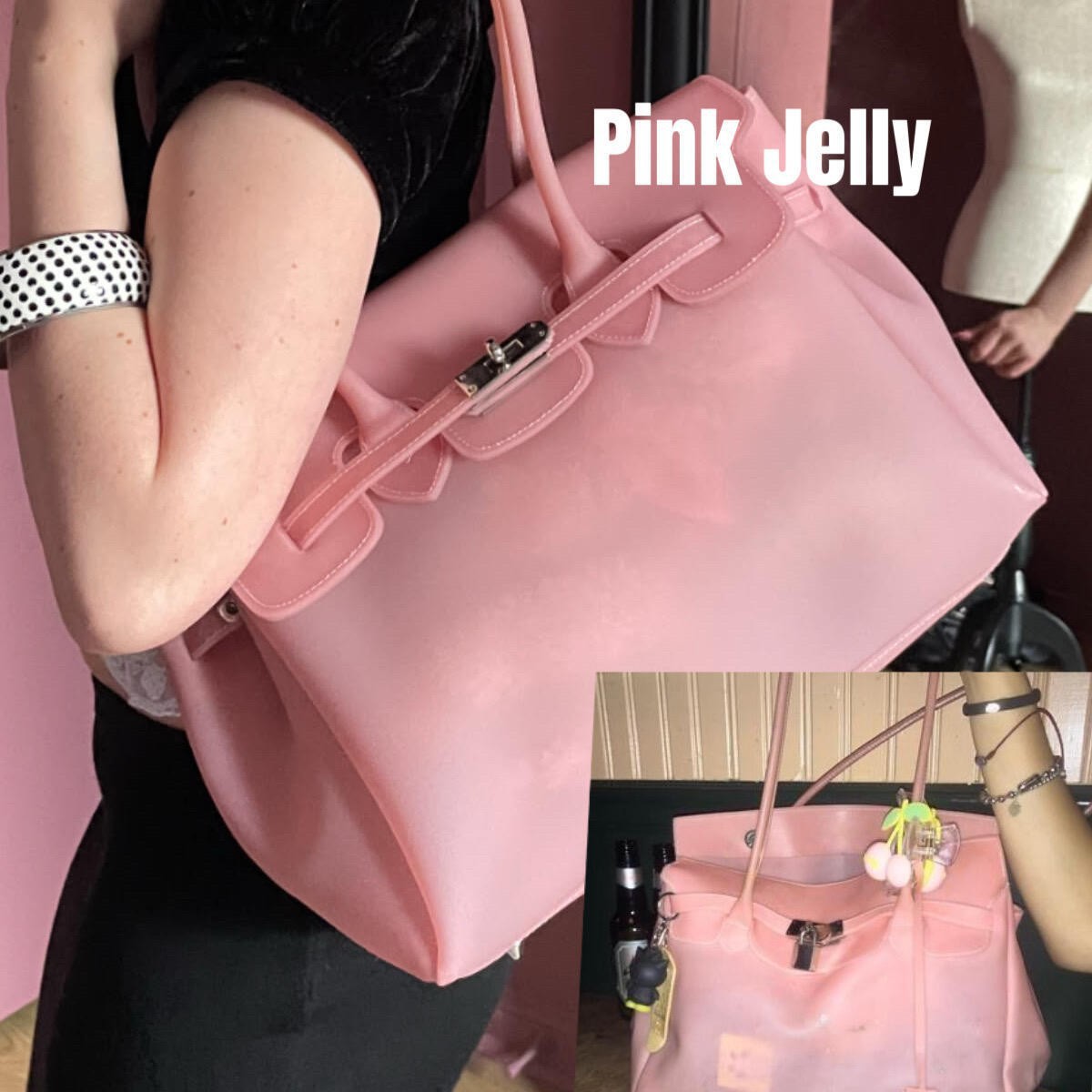 Jellyfirkin nuevo verano nuevokiiikiii bolso de jalea bolso de hombro de gran capacidad bolso de brazo image 3