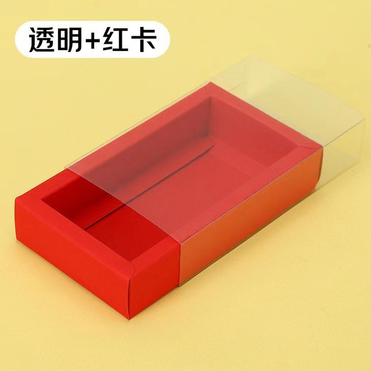 Caja de Regalo Plegable de Papel Kraft, Caja de Cajón Universal Transparente Esmerilada para Té, Pasteles Lunares y Regalos