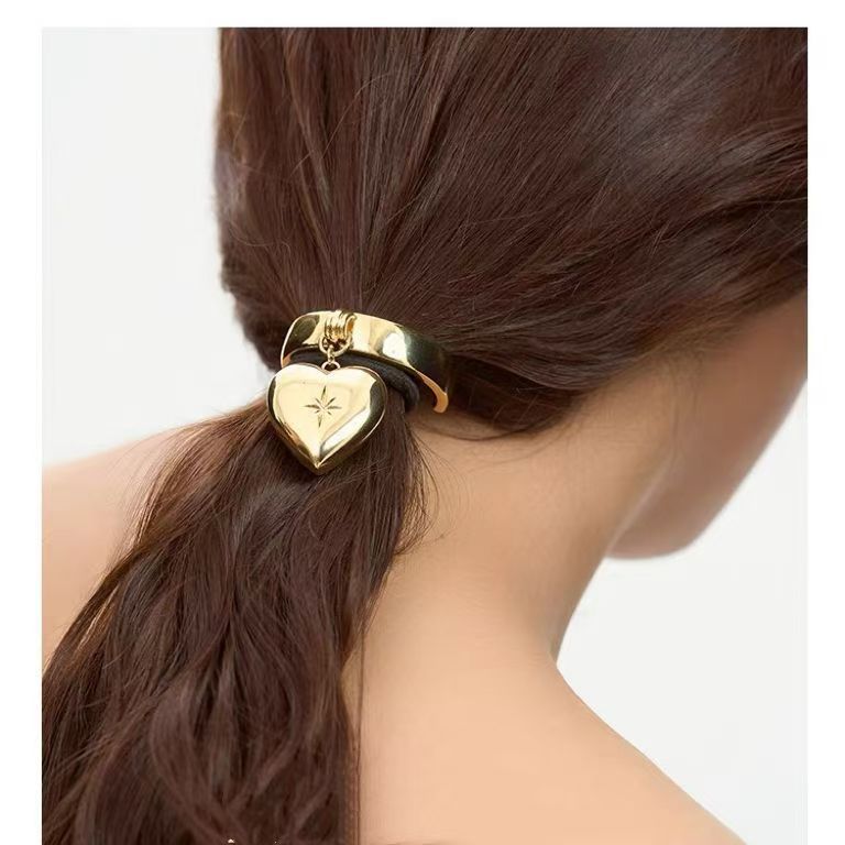 All Seasons Season Women's Gender Vacation, Classic Style Style Vacation Classic Style Women's Heart Shape Alloy Hair Tie