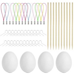 Cherry Phone Chain Metal Hook Easter Egg Wooden Stick Eggshell Simulation DIY Handmade White Model Toy