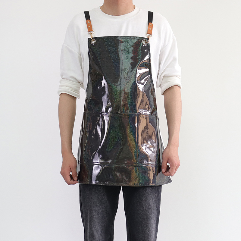 Transfronterizo Amazon PU delantal Personalizado logotipo peluquero caldo teñido corte de pelo ropa de trabajo de cocina delantal impermeable