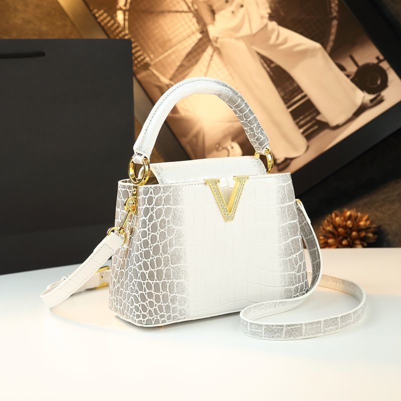 Bolso de cubo 2025 nueva moda moda tendencia bandolera bolso femenino con patrón de cocodrilo bolso de cuero