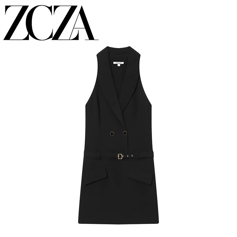 Zcza Self-Made European and American Style New Women's Fashion Versatile Cross-Border Mini Blazer Dress