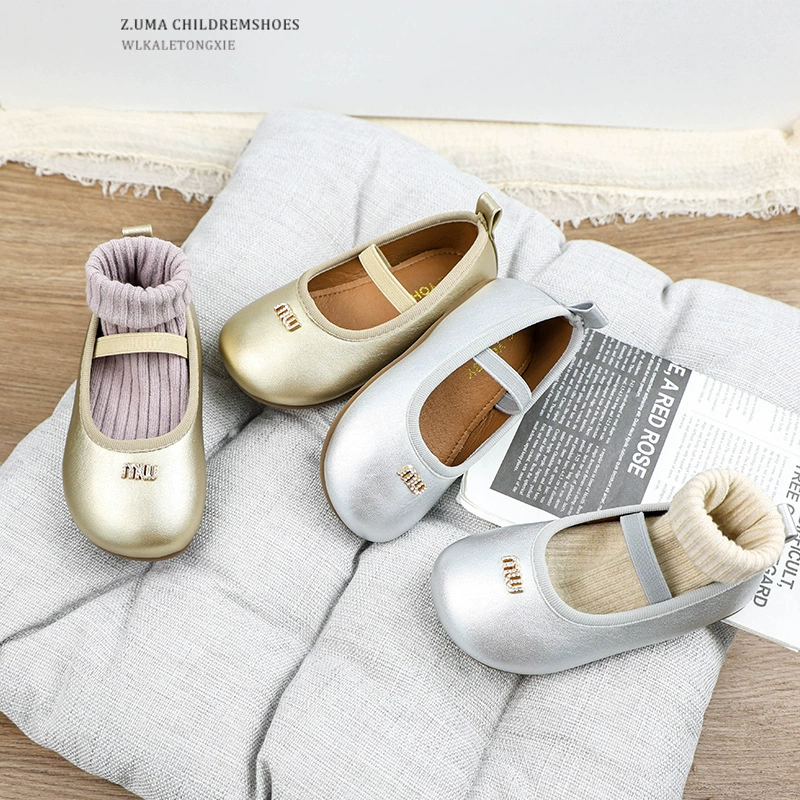 2025 весенняя новая детская женская кожаная обувь принцесса танцевальная обувь мягкая подошва иностранные туфли