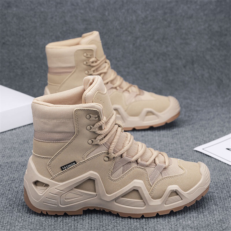 Autumn and Winter Men's High-Top Thick-Soled Boots Outdoor Workwear Casual Short Boots Live Broadcast Large Size Mountaineering Tactical Men's Boots