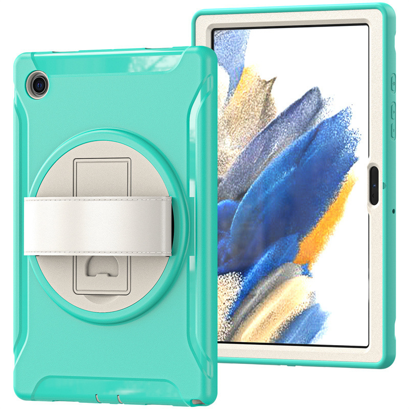 Suitable for Samsung A7 T500 Silicone Anti-Fall Tablet Case Genuine Leather Hand Strap Samsung A8 X200 All-Inclusive Protective Cover Suitable for Samsung A7 T500 Silicone Anti-Fall Tablet Case Genuine Leather Hand Strap Samsung A8 X200 All-Inclusive Protective Cover