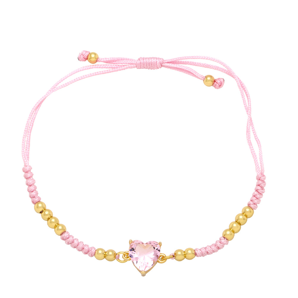 Fashion Heart Shape Copper Bracelets Zircon Copper Bracelets