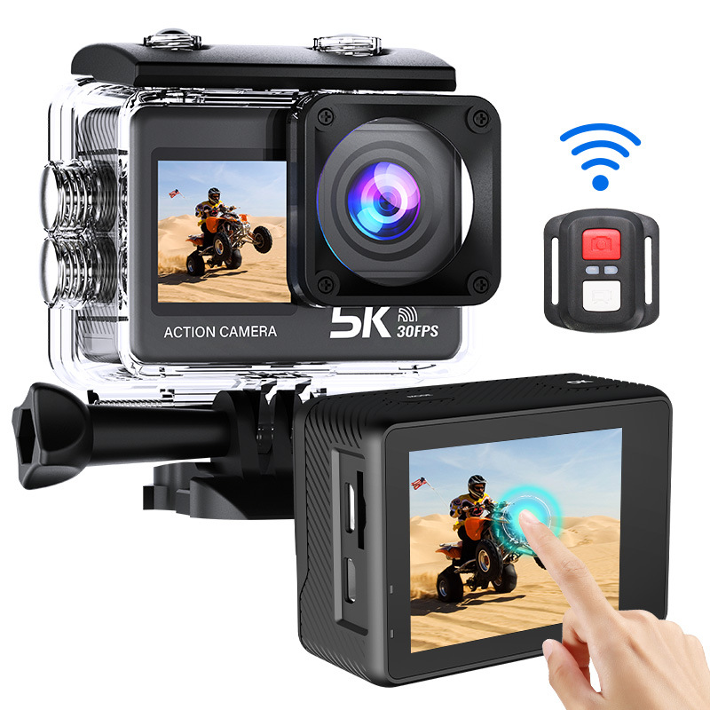 5K High-Definition Front and Rear Dual-Screen Sports Anti-Shake Camera Motorcycle Cycling Waterproof Diving Driving Recorder