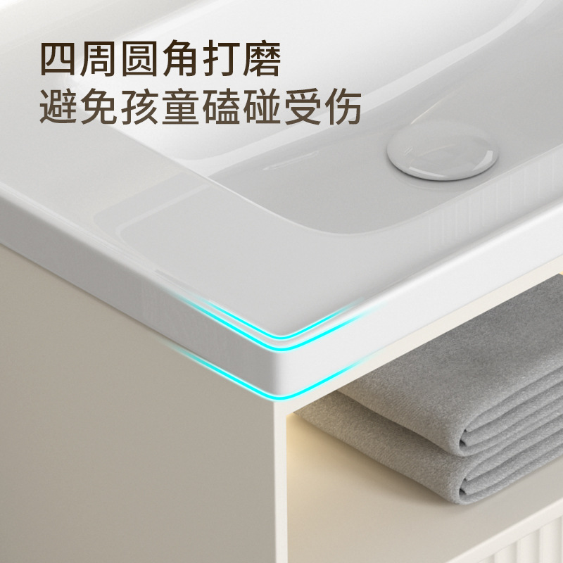 Lavabo de cerámica, lavabo de borde medio, lavabo para mueble de baño, lavabo para balcón de baño, lavabo integrado de cerámica, admite personalización.