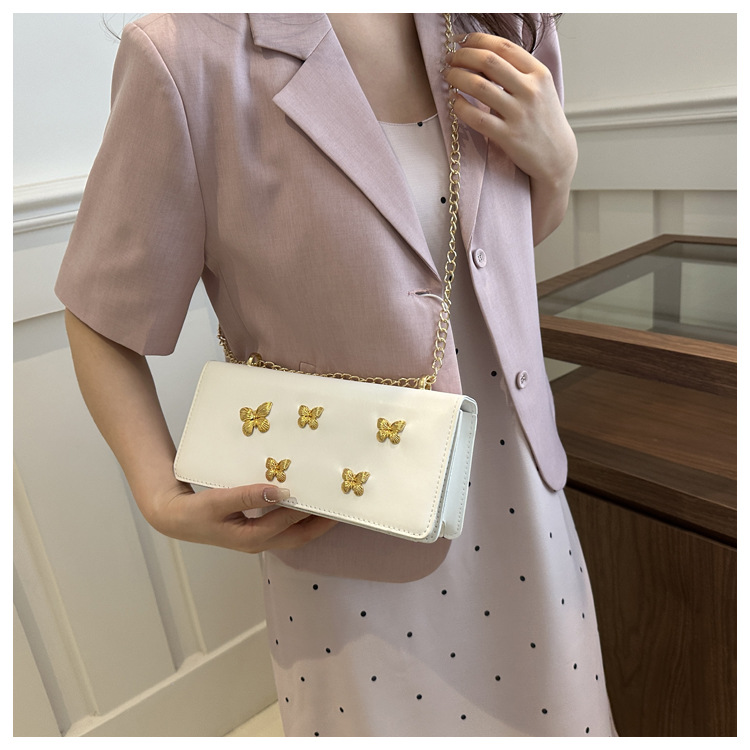 Trendy fashionable butterfly chain small square niche and beautiful French stick shoulder crossbody bag, women's bag_voghion.com