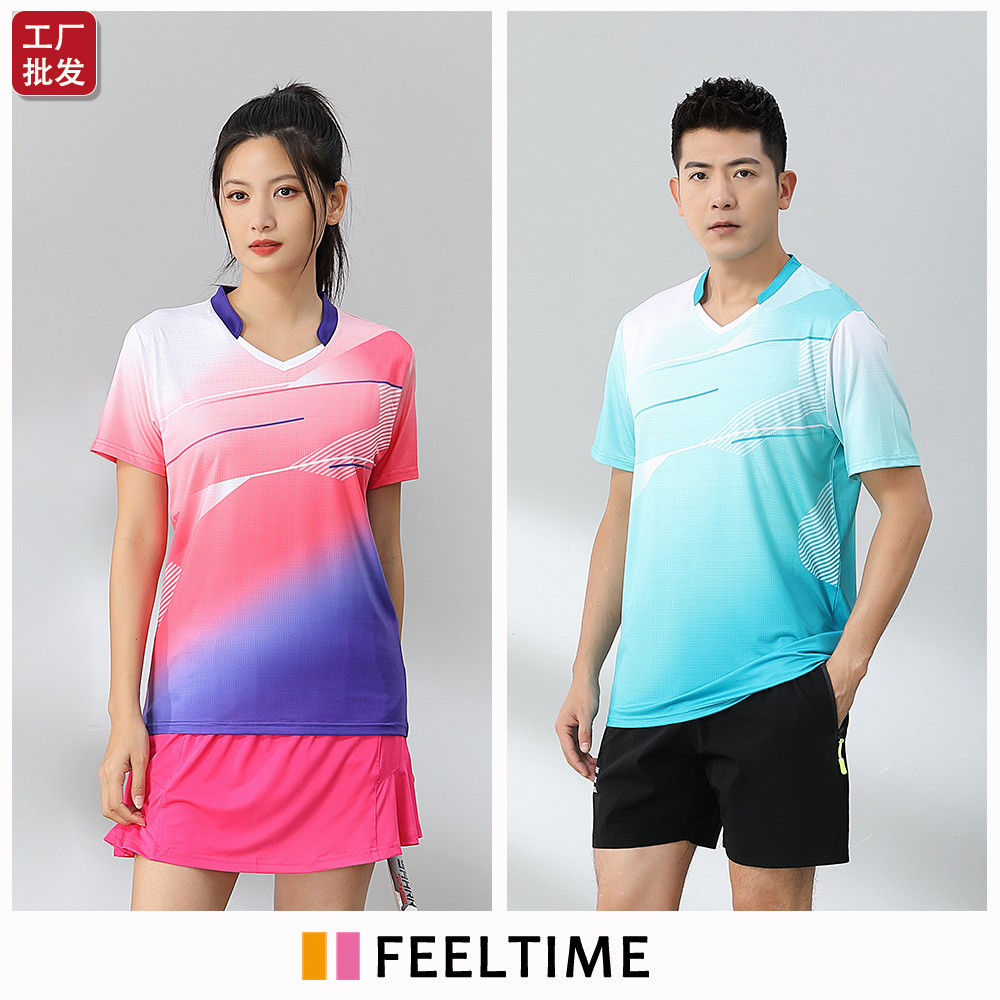 [FeelTime Factory Store] Wholesale Quick-dry Breathable Badminton Clothing Women's Tennis Clothing Men's Training Clothing suit