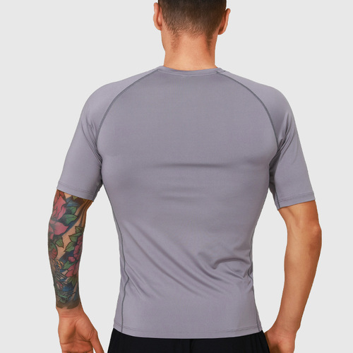 亚马逊新款男士训练紧身T恤篮球健身跑步运动T恤骑行速干上衣背心