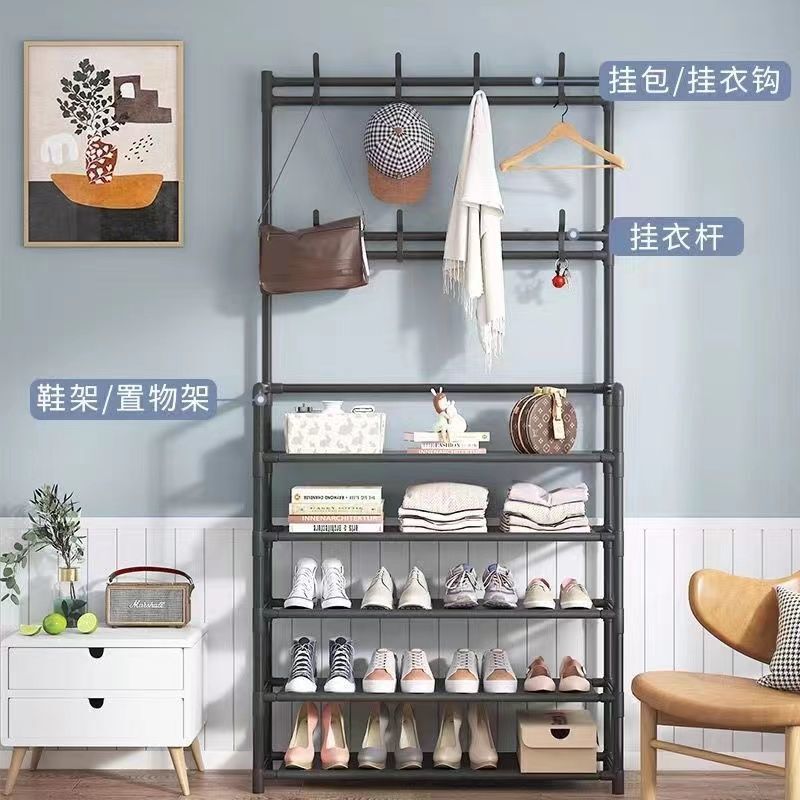 靴棚多層家庭用床一体型服帽子一体棚靴屋玄関簡易靴服多機能棚|undefined