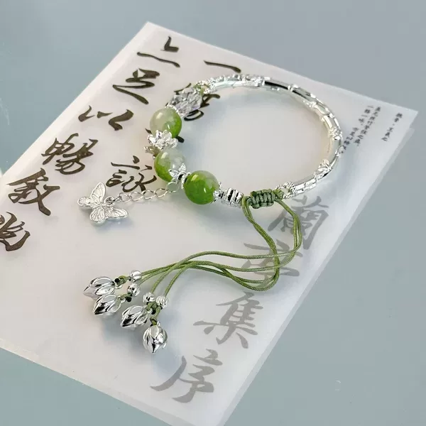 Hot-selling new green butterfly design ins bracelet, sweet fairy style, best friend bracelet, hand rope gift