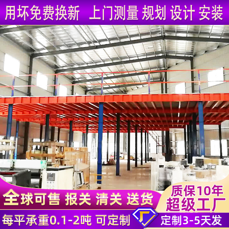 ロフトプラットフォーム棚取り外し可能な鋼構造構築設計I型鋼倉庫棚無料設計ヘビーロフト|undefined
