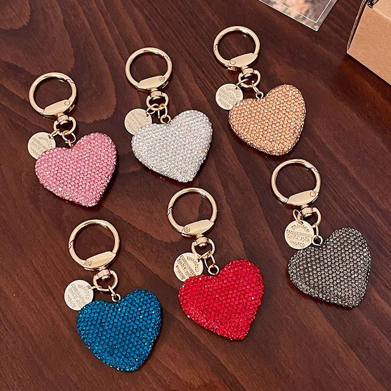 Flash diamond heart key chain diamond love car key pendant girl jewelry gift