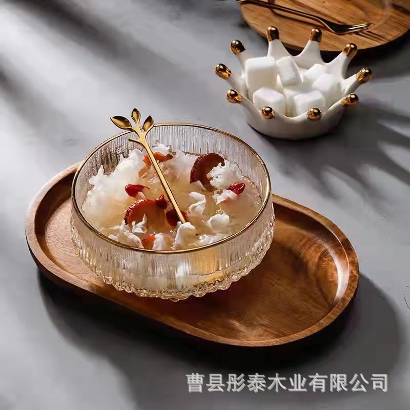 Customized Japanese-Style Wooden Retro Insulated Coaster Tray Coffee Cup Base Round Bamboo Solid Wood Acacia Wood Placemat