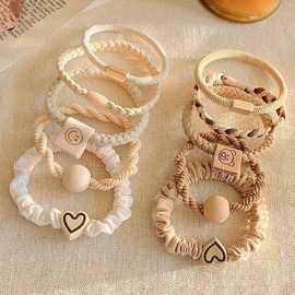 爱心头绳头发皮筋橡皮筋简约新款高弹力耐用马尾头饰发圈发绳皮套