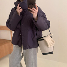 短款羽绒服女冬季加厚2025年新款韩版宽松立领90白鸭绒小个子外套