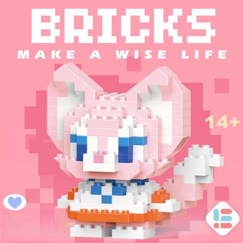 Compatible LEGO Micro Particles Blind Box Cartoon Figure Building Block Puzzle Assembly Toy Shelf Decor Gift