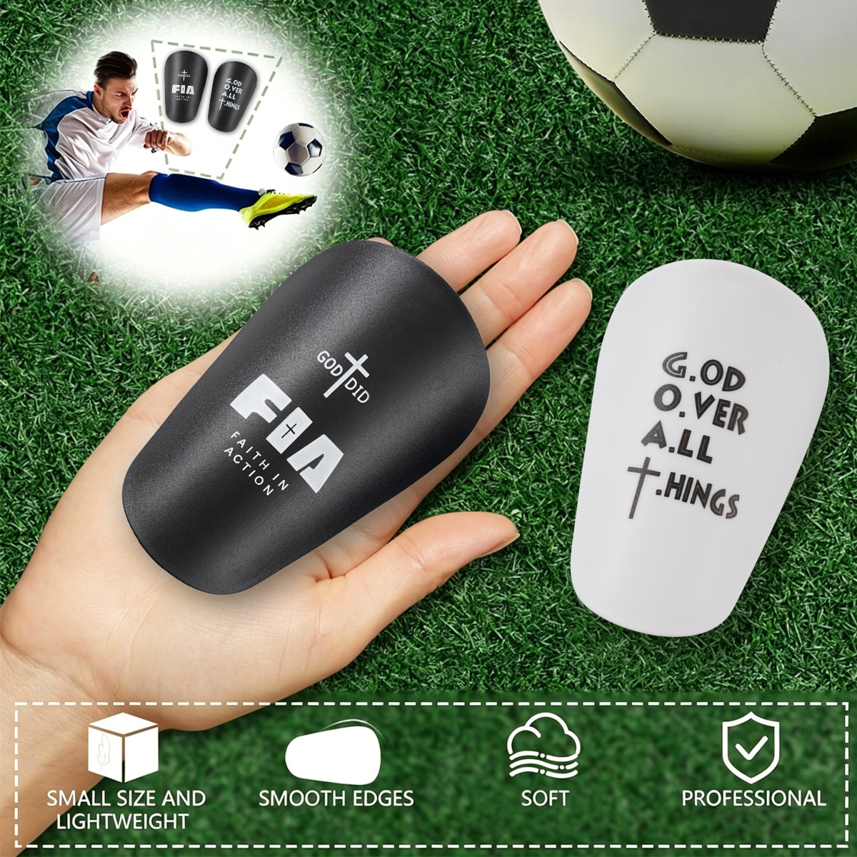 Mini Football Shin Guard Protective Gear for Kids and Adults