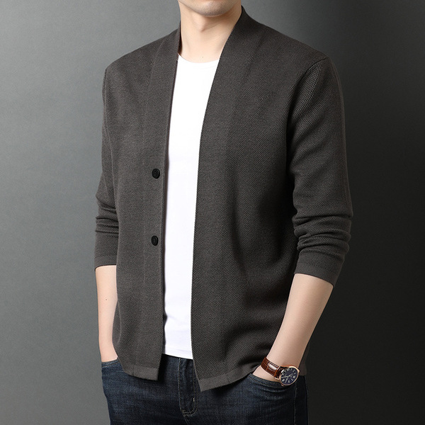 solid color woolen cardigan