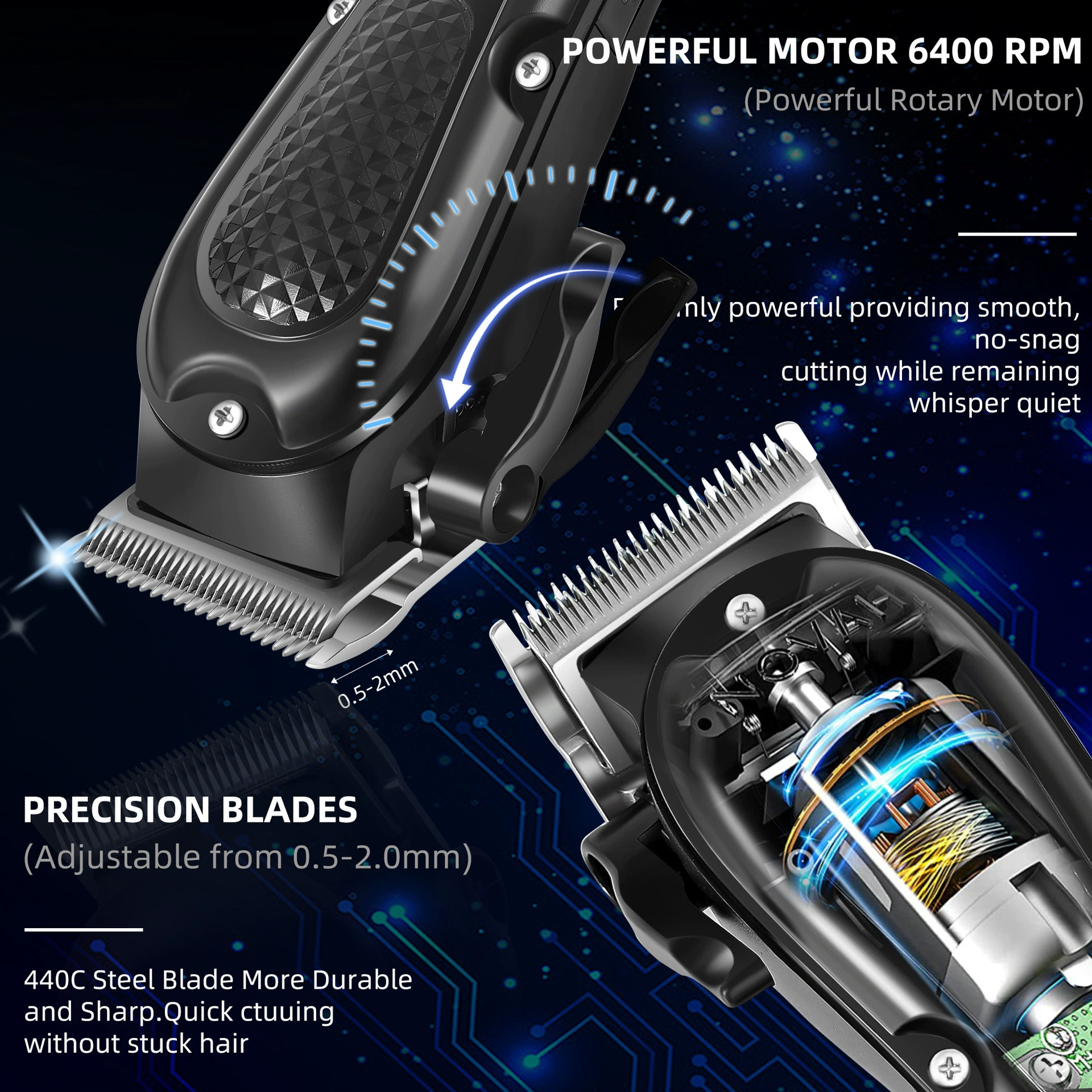 Electric hair clipper for home use, adjustable set