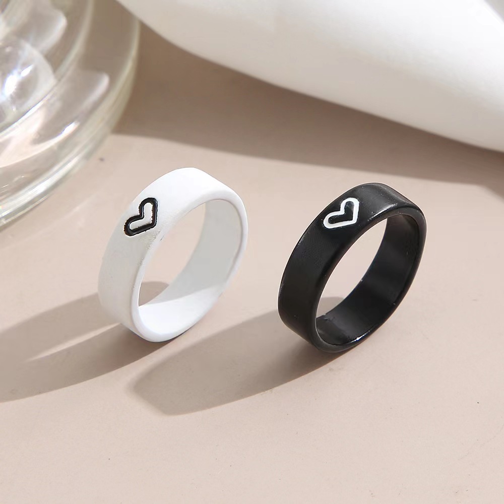 Street Occasion Alloy Material Simple Style Heart Shape Alloy Wholesale Rings
