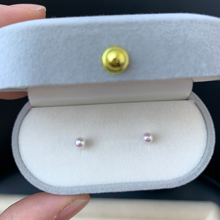 Natural Freshwater Akoya Pearl Mini Baby Earrings 925 Pure Silver Color Rin Grade Pearl Earrings Small Bulb Earrings