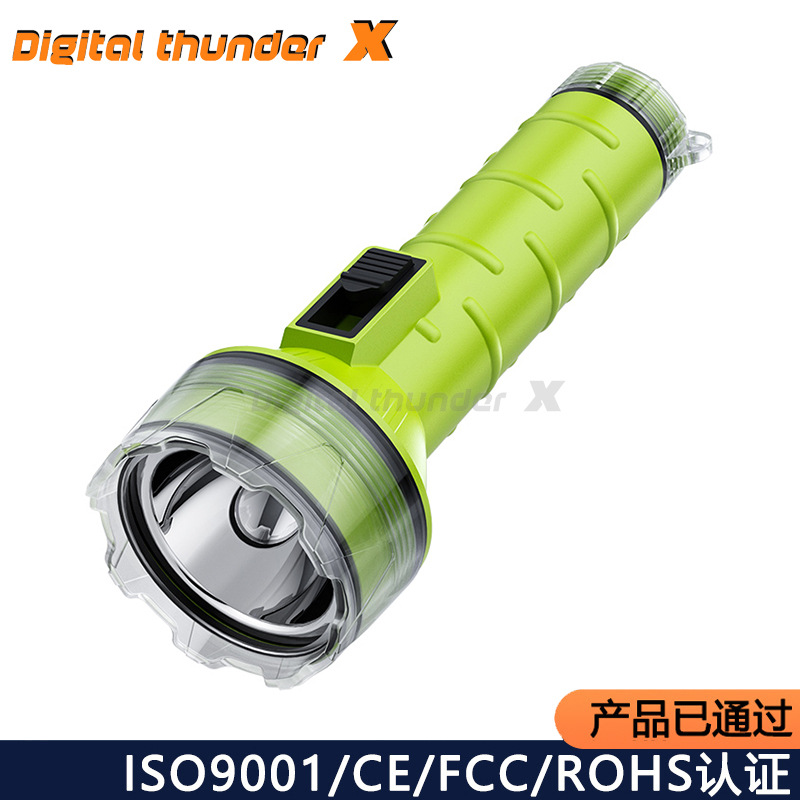 Transfronterizos al aire libre nueva linterna impermeable a prueba de agua de grado de inmersión láser blanco brillante portátil USB linterna de carga