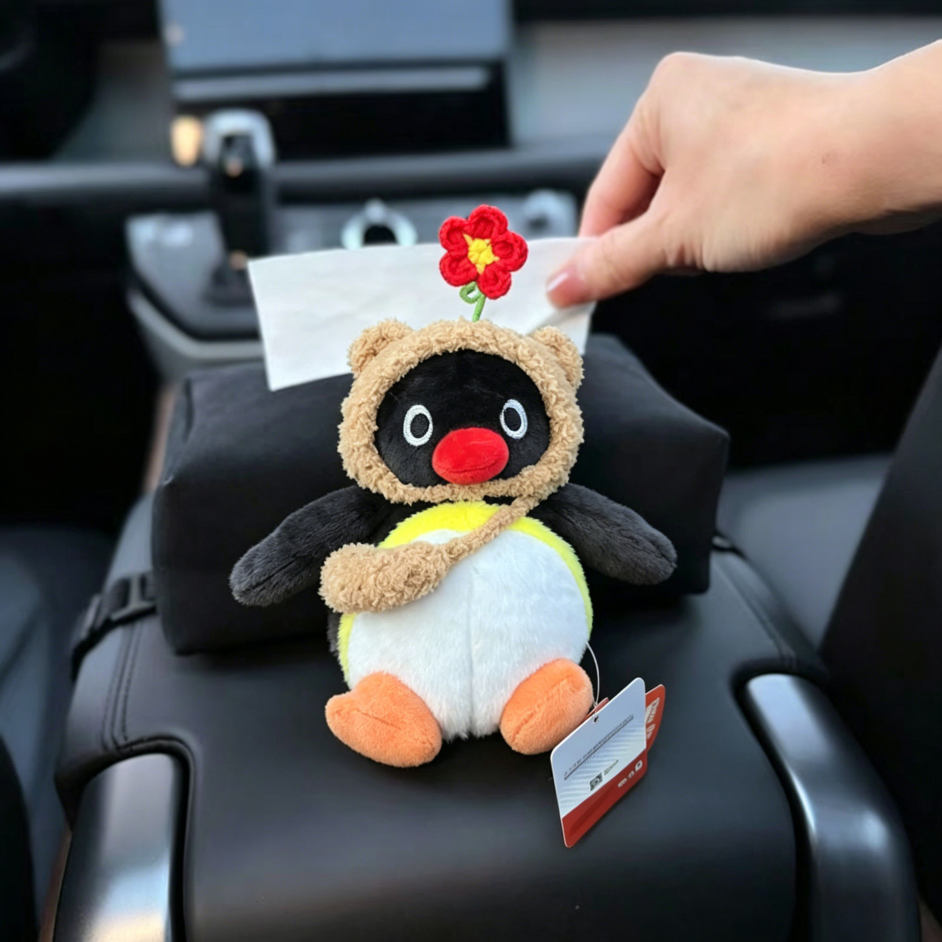 Authentic Pingu Penguin Car Interior Decoration Car Tissue Box Cute Creative New Armrest Box Tissue Box