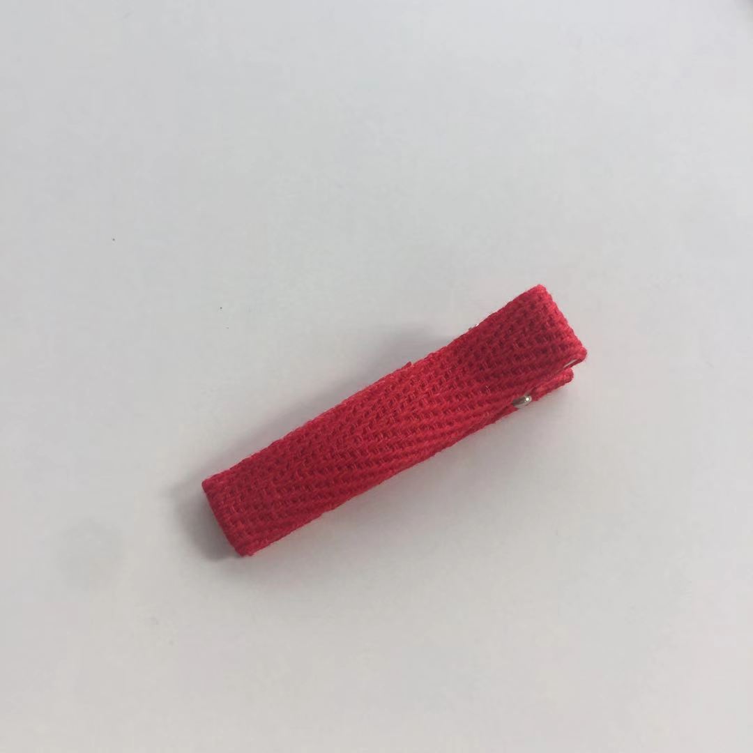 子供のヘアピン工場供給キャンディーカラーのヘリンボーン綿布オールインクルーシブダブルフォークカモノハシクリップ女の子アクセサリー卸売印刷