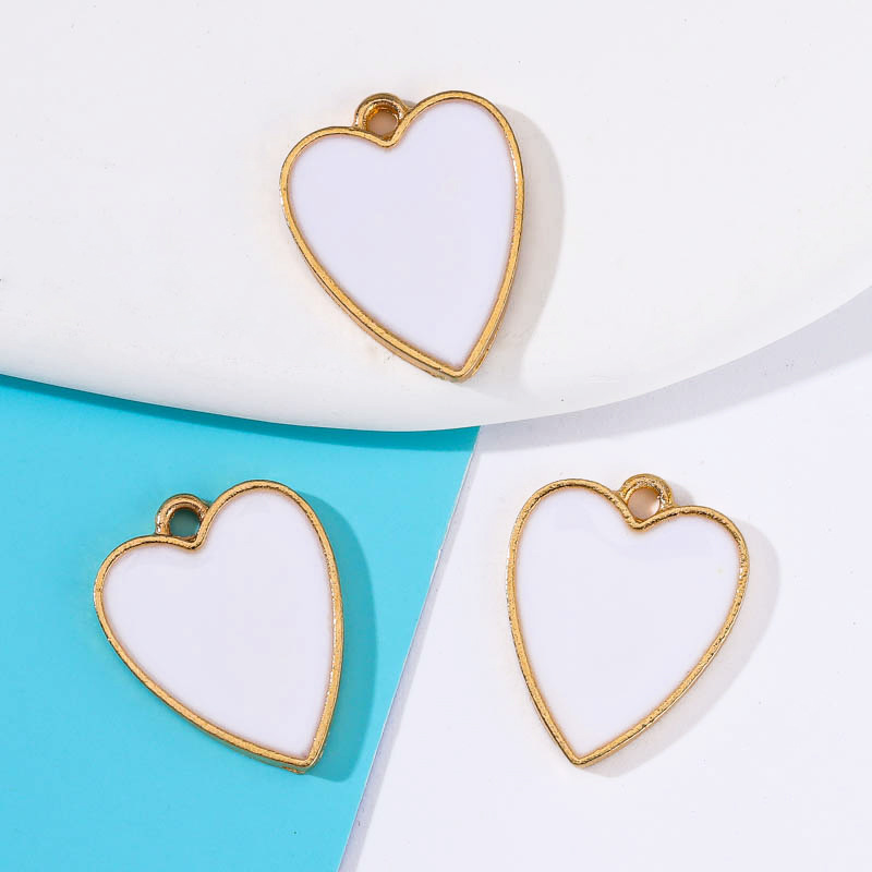 Multicolor, Heart Shape Pattern 20 PCS/Package Alloy Multicolor Heart Shape Pendant DIY Ornament Accessories Bracelets Earrings