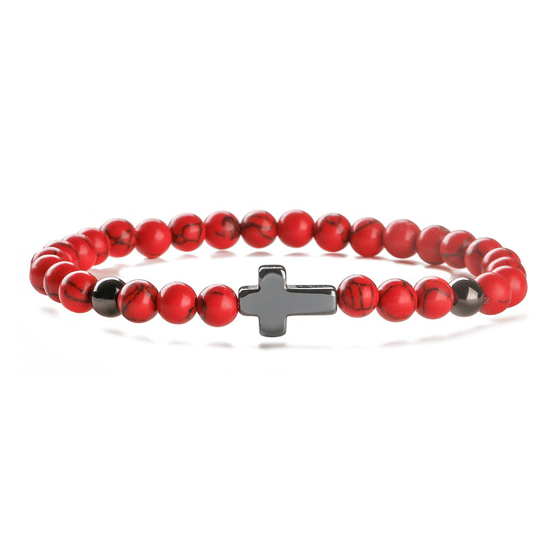 Fábrica directa de piedra natural 6MM ojo de tigre pino pulsera de cuentas pulsera de cuentas de color pulsera de joyería pulsera