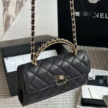 2025新款香风23手柄手提女包时尚菱格链条单肩斜挎包零钱包小废包