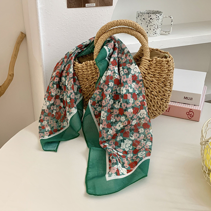 Cintas para el cabello, nueva impresión de letras coreanas, bufandas de seda, decoración profesional para mujeres, bufandas con bufandas cuadradas