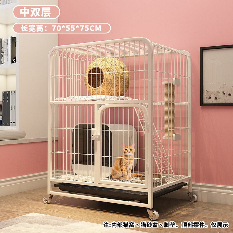 暗号化された猫ケージ、太字の犬ケージ、猫ケージ、家庭用屋内、非常に広いフリースペース、折りたたみ式、トイレ付き|undefined