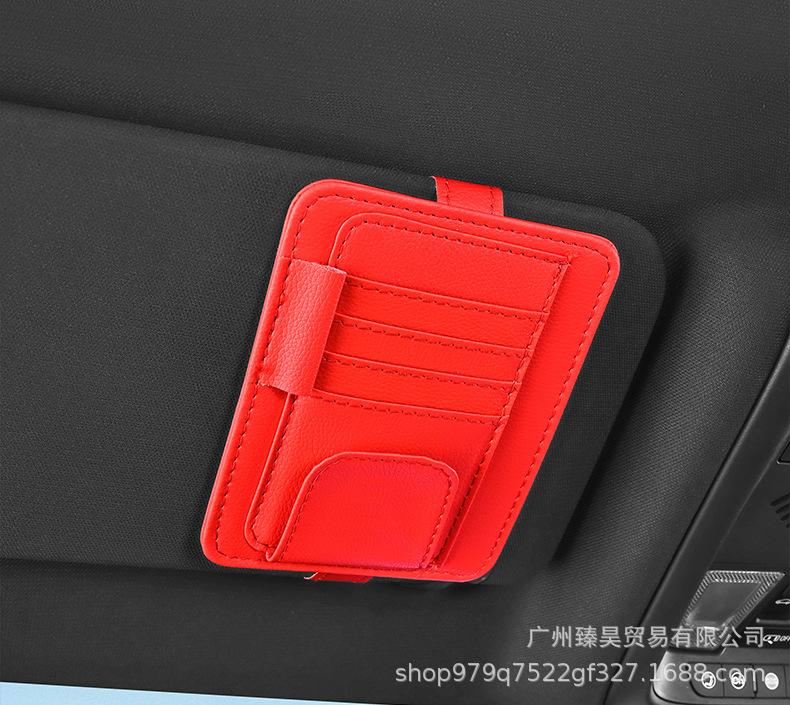 Car Sun Visor Storage Holder Multifunctional Car Glasses Holder Card Business Card Certificate Holder Bills Interior Storage Bag