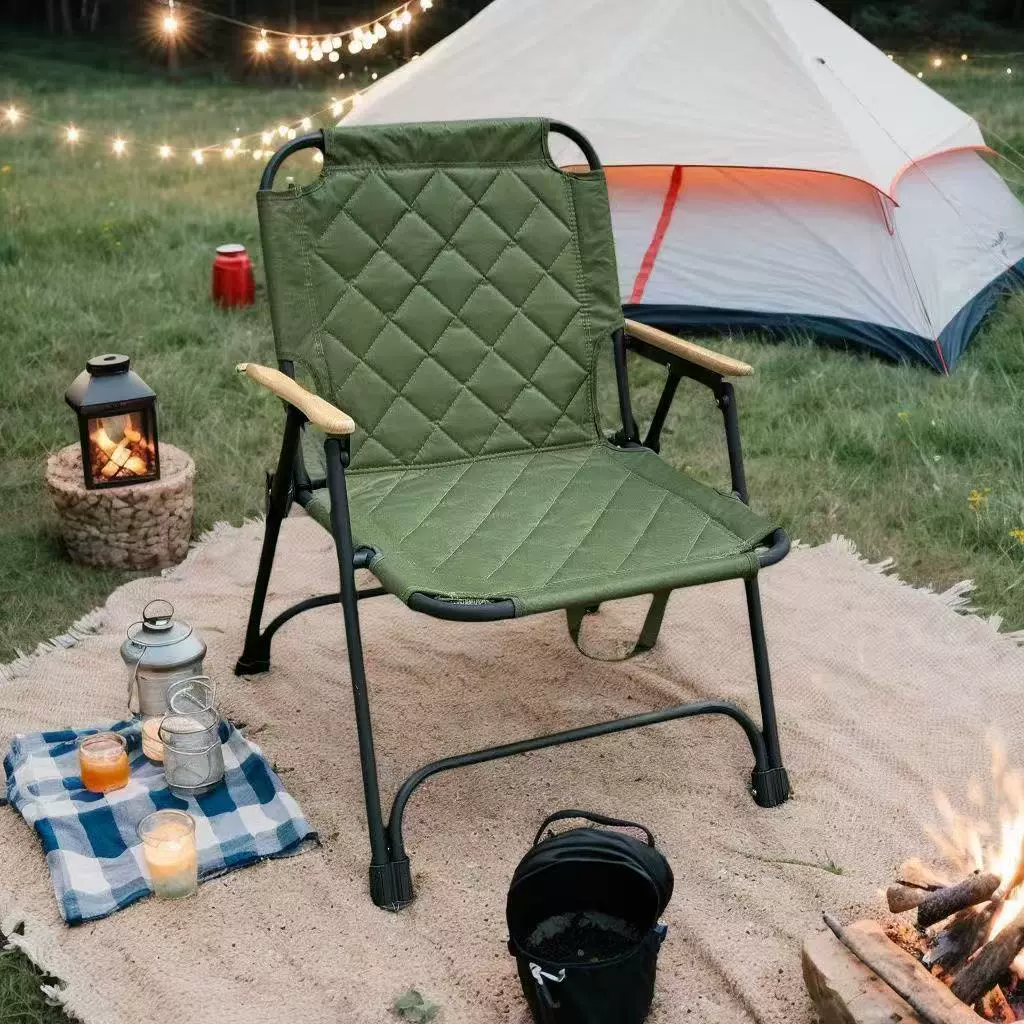 高档折叠椅户外折叠椅子夹棉克米特椅野餐椅便携桌椅沙滩椅露营椅