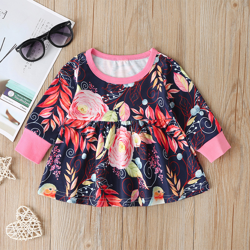 Wholesale Printing Floral Pullover Two-piece Children's Suit Nihaojewelry display picture 3