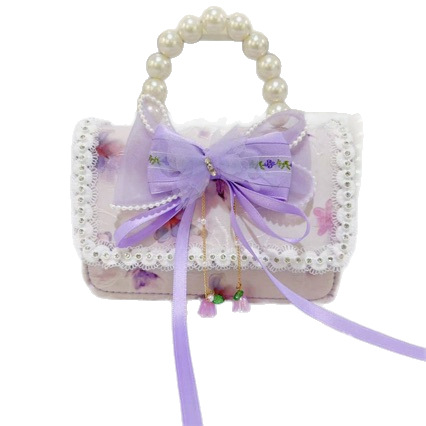 Otoño nuevo bolso infantil princesa perla bolso de mano pequeña fragancia chica bolso de moda bebé portátil