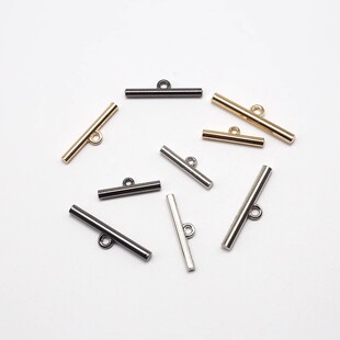 One-word stick button long small button thin cylindrical versatile metal stick buckle chain buckle clothing accessories