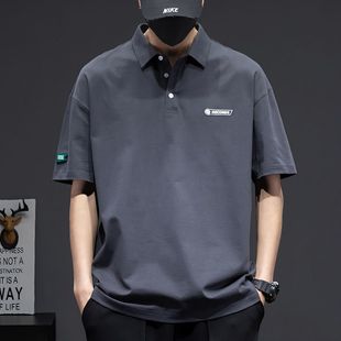 Summer High-End Polo Shirt for Men, American Retro Trendyy Brand Loose Lapel Short-Sleeved T-Shirt, Trendyy Half-Sleeved T-Shirt for Men